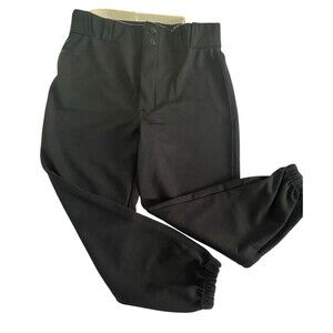 Baseball Pants Black Youth YL Wide Waistband Snaps Zipper Champro Sports
